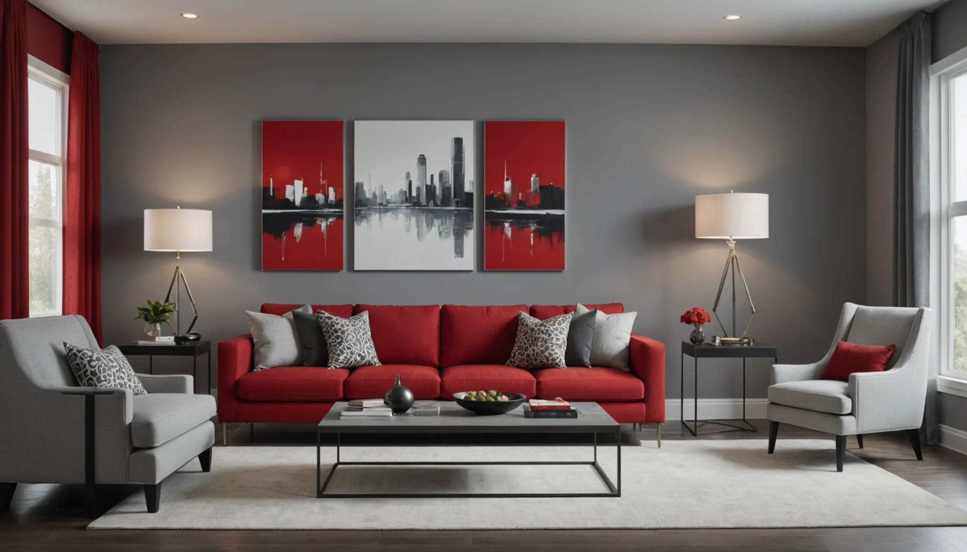 mélanger gris et rouge