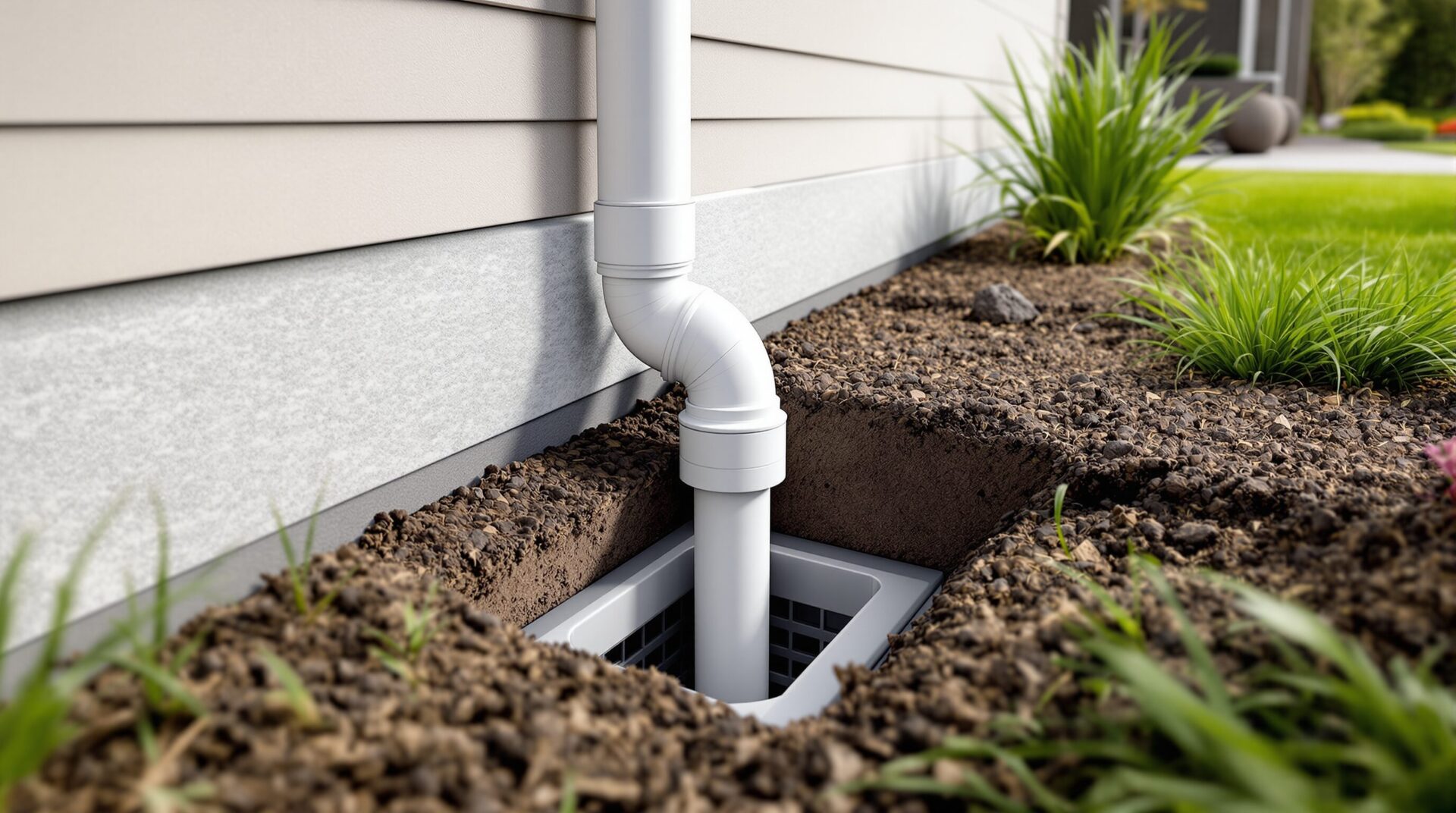 évacuation gouttière dans le sol