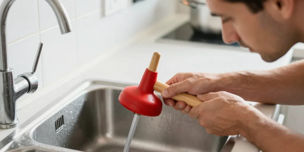 comment déboucher un évier avec une ventouse