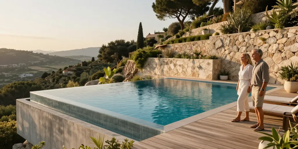 piscine terrain pentu
