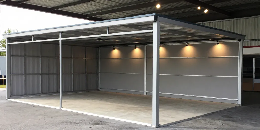 store banne avec poteau